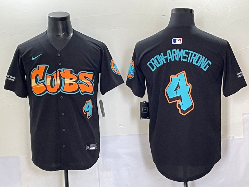 Men 2025 Chicago Cubs #4 Crow-Armstrong Black Seventh generations Joint Name Nike MLB Jersey style 1->chicago cubs->MLB Jersey